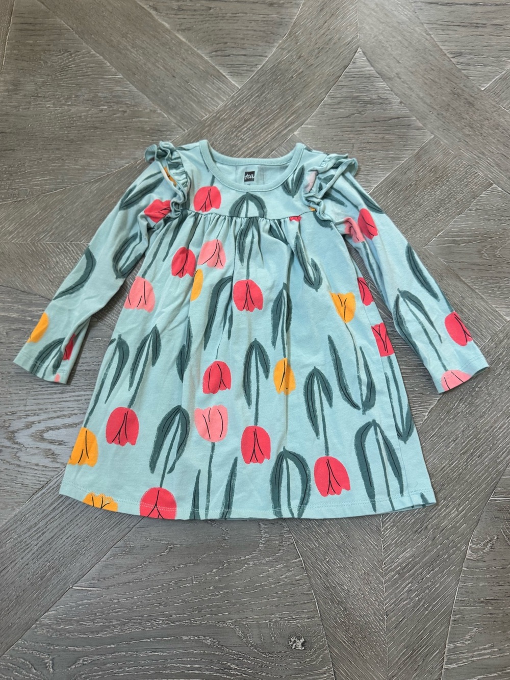 Tea Collection Tulip Print Long-Sleeve Dress